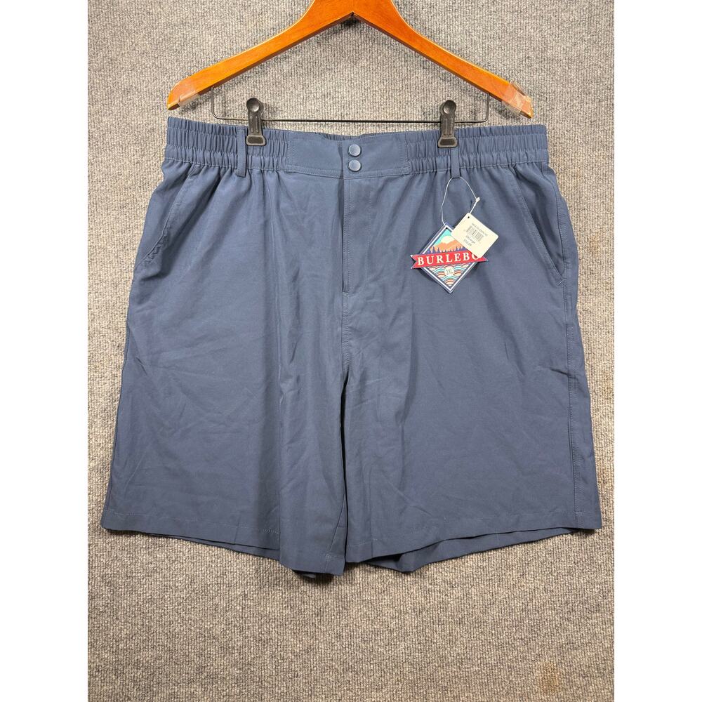 Burlebo Men's 2XL Everyday Performance Shorts - Slate Blue / River Rock Grey